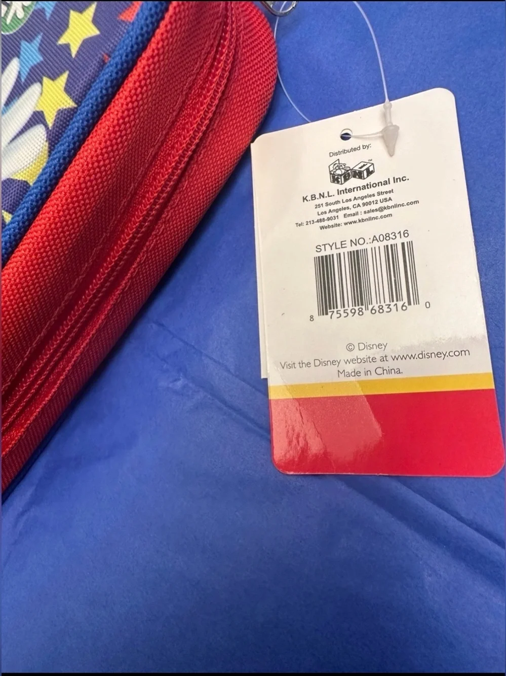 Disney Mickey Mouse Blue and Red Star Pencil Pouch*Brand New*